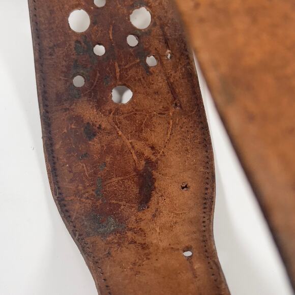 Wide Stamped Tooled Cut-out Vintage Leather Western Boho Belt Horseheads - Picture 15 of 16